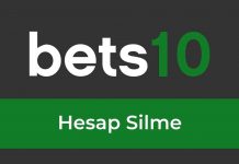 Bets10 Hesap Silme